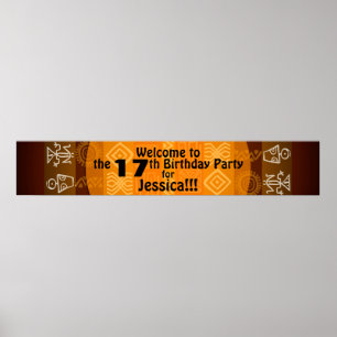 17. Geburtstagsparty Personalisiert Banner 60x11 Poster