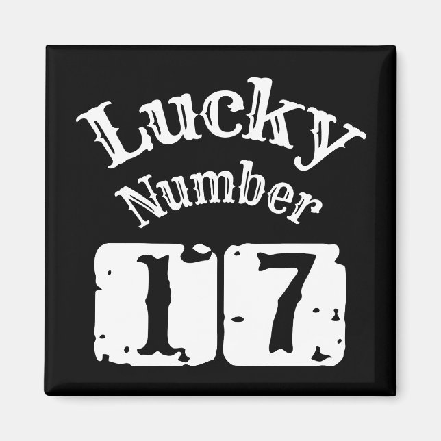 17 - Glückszahl 17 Glück Magnet (Vorne)