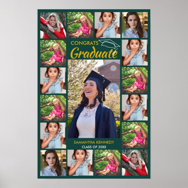 17 Glückwunsch von Fotomaterial Template Grad 20XX Poster (Vorne)