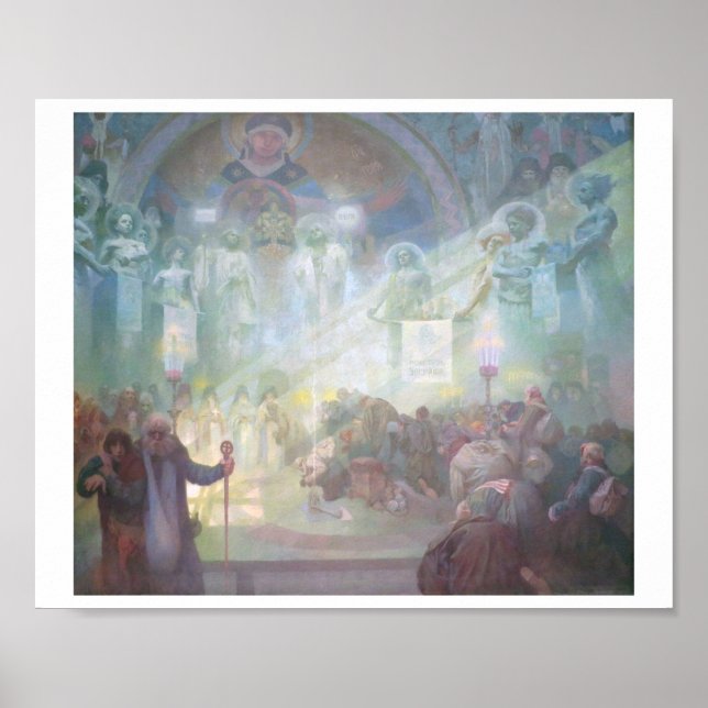 #17 Heiliger Berg Athos, Mucha Poster (Vorne)