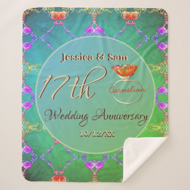 17. Hochzeit Jubiläum Carnelian Sherpa Blanket Sherpadecke (Vorderseite)