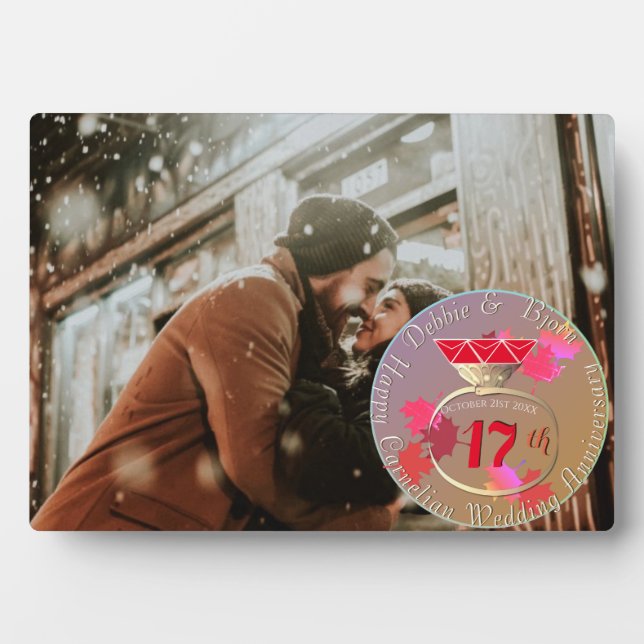 17. Hochzeitstag Custom Foto Horizontal Fotoplatte (Vorderseite)