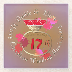 17. Hochzeitstag Glasuntersetzer