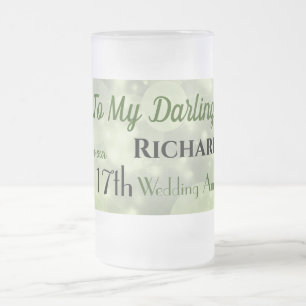 17. Hochzeitstag Mattglas Bierglas