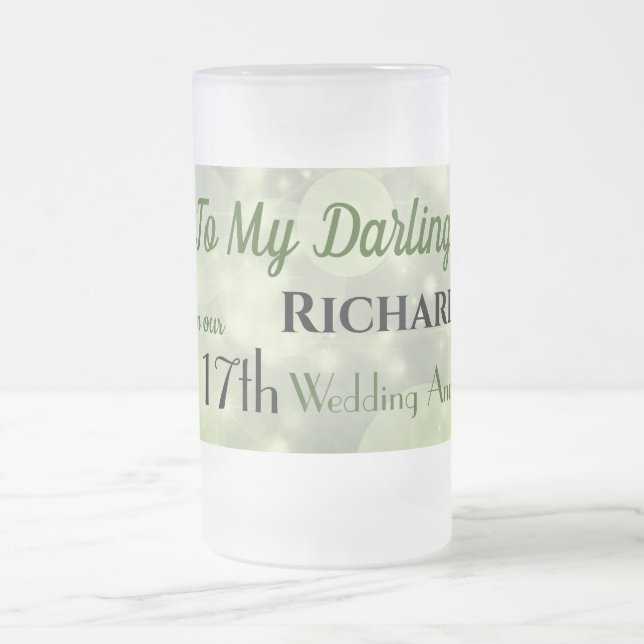 17. Hochzeitstag Mattglas Bierglas (Mittel)