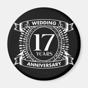 17. Hochzeitstag Schwarz-Weiß Magnet