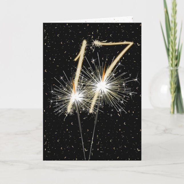 17. Hochzeitstag Sparkler Karte (Vorderseite)