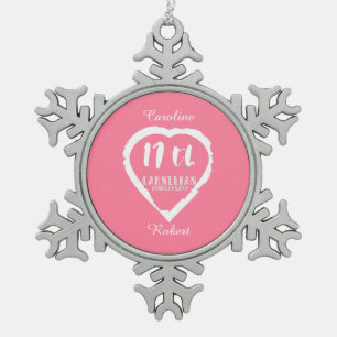 17. Hochzeitstag traditioneller Carnelier Schneeflocken Zinn-Ornament
