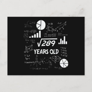 17 Jahre alter Tag Geeky Mathe 17. Geburtstag Gesc Postkarte