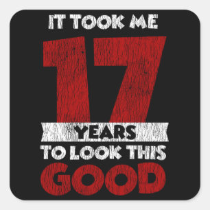 17 Jahre alter Tag sah ich gut aus 17. Geburtstag Quadratischer Aufkleber