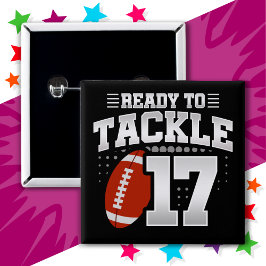 17 Jahre altes Tackle Football Party 17. Geburtsta Button