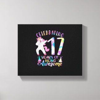 17 Jahre Awesome Einhorn 17. feiern Leinwanddruck
