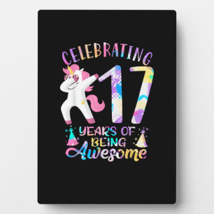17 Jahre Awesome Unicorn 17. feiern Fotoplatte