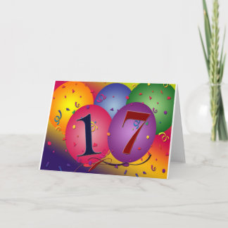 17 Jahre! Birthday Balloons Karte