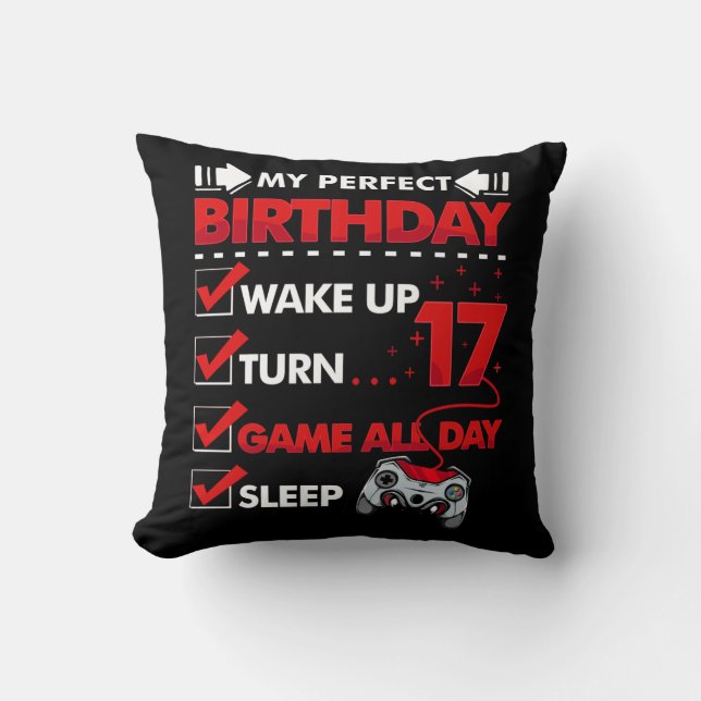 17-jähriger Gamer Boy 17. Perfect Birthday Gaming Kissen (Vorderseite)