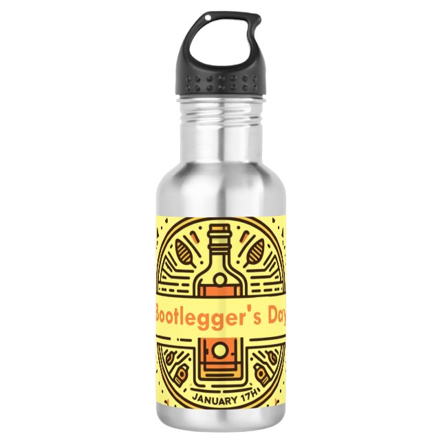 17. Januar - Bootlegger's Day Edelstahlflasche (Vorderseite)