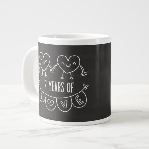 17. Jubiläum Geschenk Chalk Herzen Jumbo-Tasse