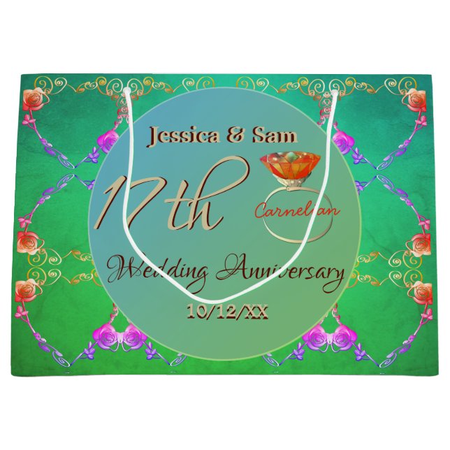 17. Karnelsche Hochzeitstornjubiläumstasche Große Geschenktüte (Vorderseite)