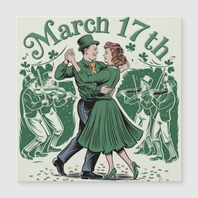 17. März Heiliger Patrick. Irish Festival Magnetkarte (Vorderseite)