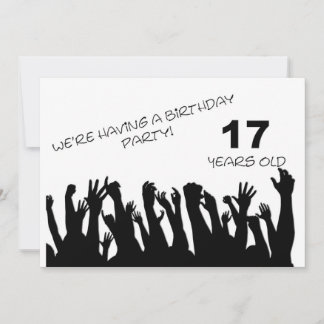 17. Party Einladung mit jubelnden Massen