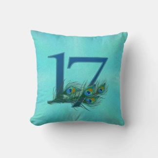 17 Pfauenfeder-Jubiläum Elegant Kissen