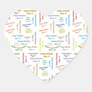 17. September Herz-Aufkleber