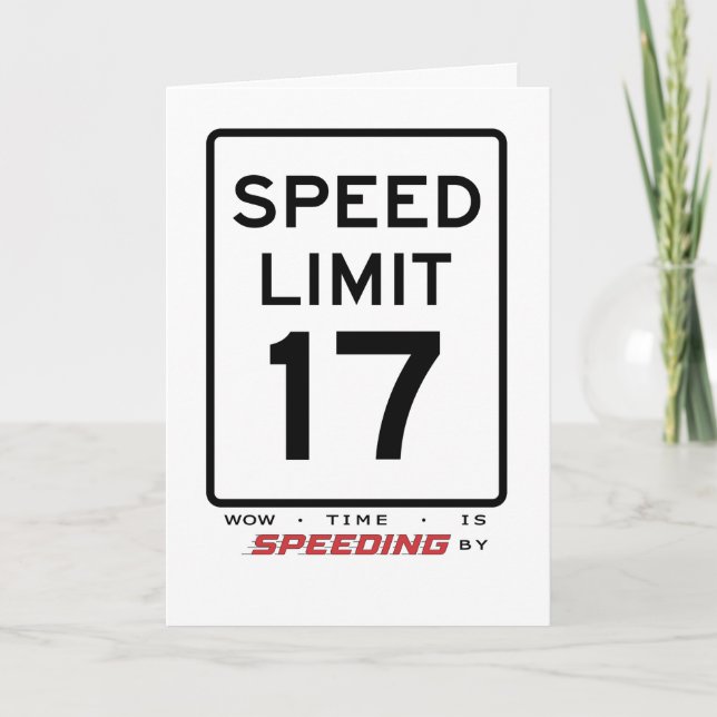 17. Speed Limit Geburtstagskarte Dankeskarte (Vorderseite)
