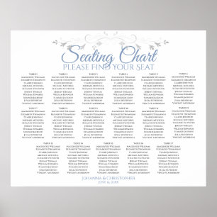 17 Tabelle Blau & Grau Hochzeitstabelle Poster