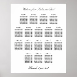 17 Tabelle Elegantes Minimalistisches Sitzdiagramm Poster