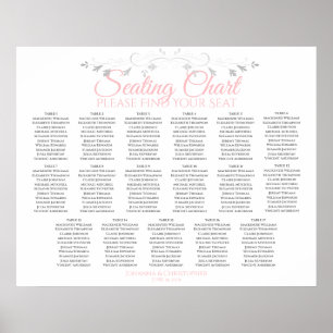 17 Tabelle Rosa und Grau Hochzeitstabelle Poster