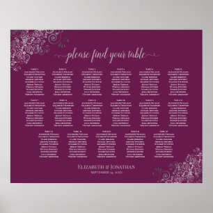 17 Tafelsilber auf Cassis Wedding Seating Chart Poster