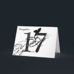 17 th birthday, daughter, butterfly, black & white karte<br><div class="desc">Bei White Background Featuring a Black Butterfly and Black Text ist es 17th birthday greeting for a daughter. My Funny Mind Greetings.</div>