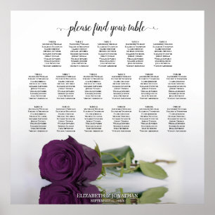17 Tisch Elegante Pflaume Lila Rose Sitzordnung Poster