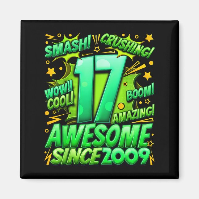 17 Year Old For Boys 17th Birthday Boy 17 Year Old Magnet (Vorne)