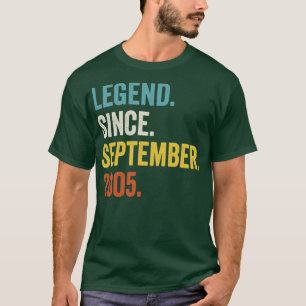 17 Years Old Legend Since September 2005 17th Birt T-Shirt