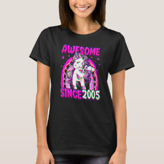 17 Years Old Unicorn Flossing 17th Birthday Girl U T-Shirt