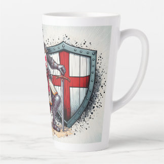 17oz Latte Tasse mit Crusader Knight Design