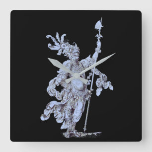 17th century soldier quadratische wanduhr