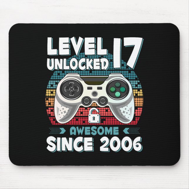 17yr Bday Son Boy Funny Gamer 17. 17. Mousepad (Vorne)