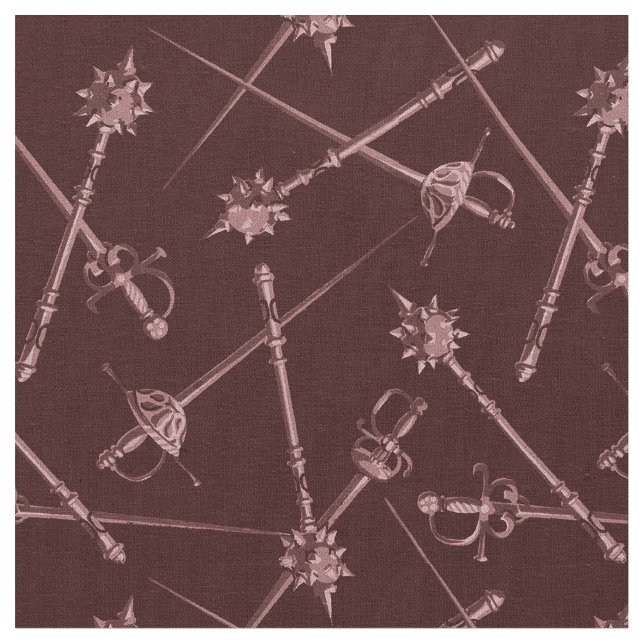 1800-er-Melee-Waffen, Burgund Stoff (Nahaufnahme)