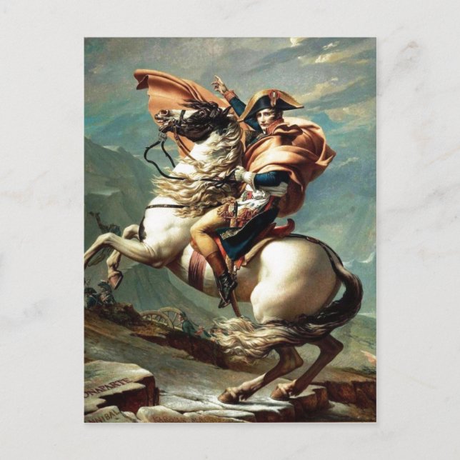 1801 Napoleon durch die Alpen, Jacques-Louis Dav Postkarte (Vorderseite)