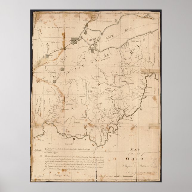 1805 Karte von Ohio Poster (Vorne)