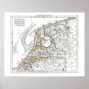 1806 Karte - La Republique Batave Poster