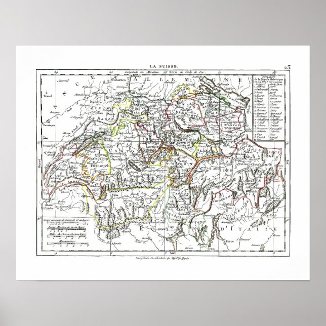 1806 Karte - La Suisse Poster (Vorne)