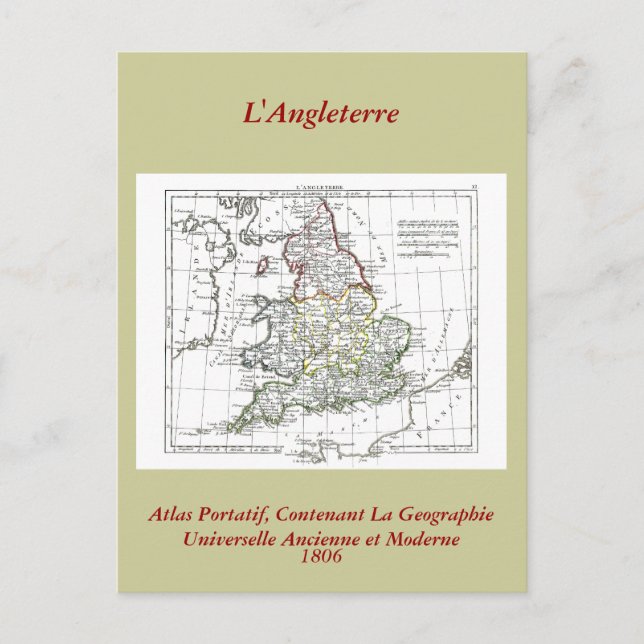 1806 Karte - L'Angleterre (Vorderseite)