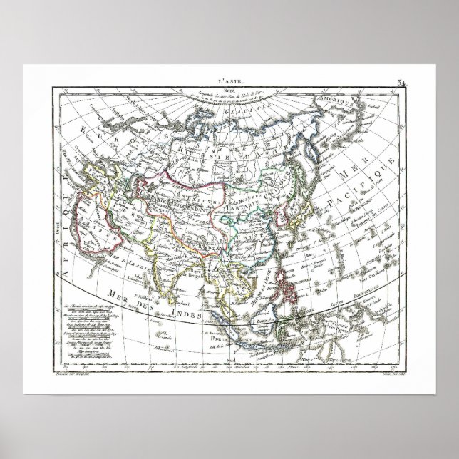 1806 Karte - L'Asie Poster (Vorne)