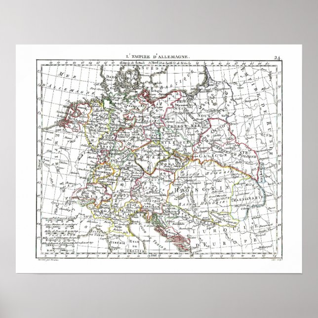 1806 Karte - L'Empire d'Allemagne Poster (Vorne)