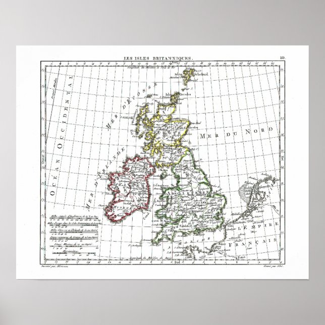 1806 Karte - Les Isles Britanniques Poster (Vorne)