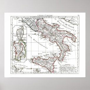 1806 Karte - L'Italie 2e Feuille Poster