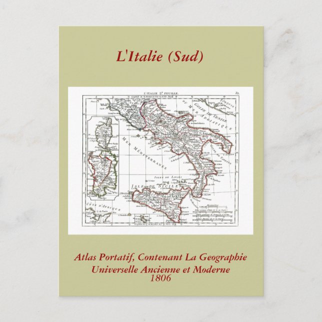 1806 Karte - L'Italie (Süd) (Vorderseite)